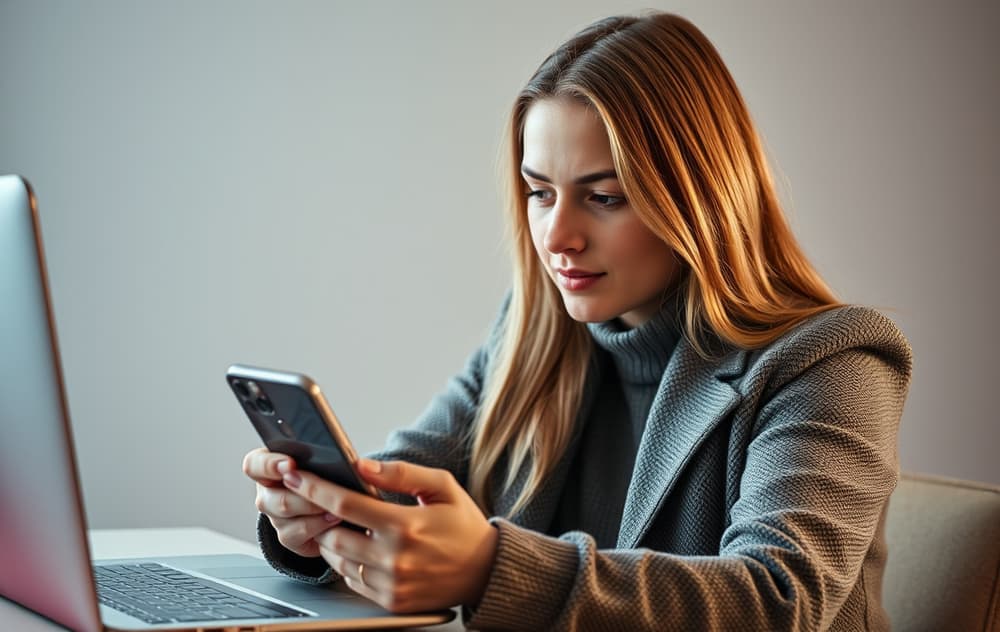 Person som spiller på nettcasino med Hjelpelinjen synlig på mobilen – ansvarlig spilling