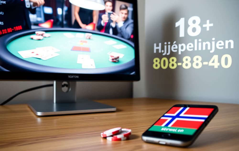 Online poker på nett med norsk ansvarlig spilling-informasjon.